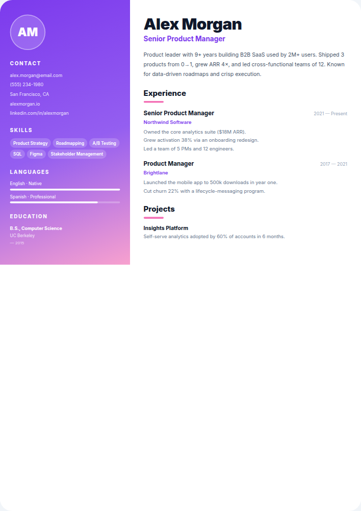 Artisan resume template — free, ATS-friendly (2026)
