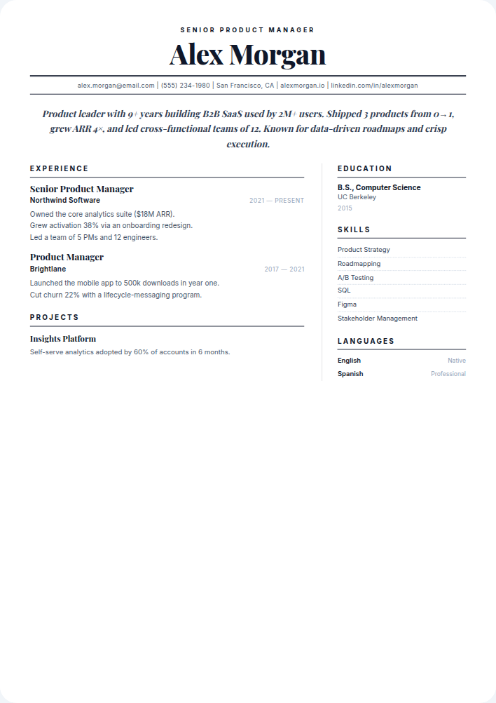 Byline resume template — free, ATS-friendly (2026)