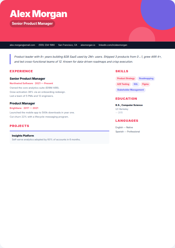 Canvas resume template — free, ATS-friendly (2026)