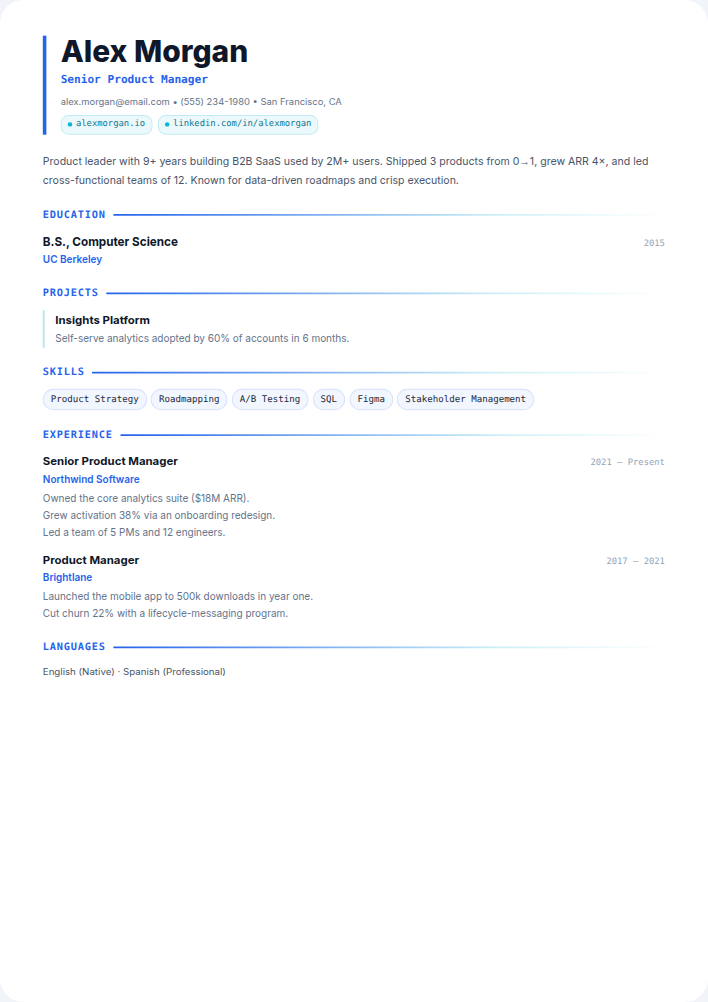 Launchpad resume template — free, ATS-friendly (2026)