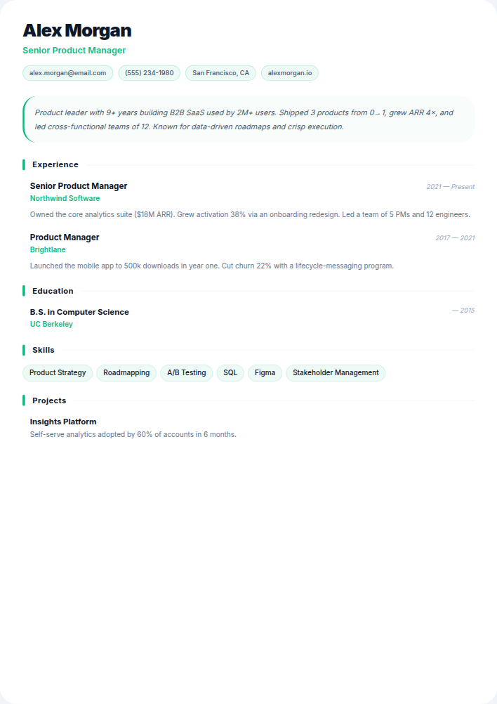 Minimal resume template — free, ATS-friendly (2026)