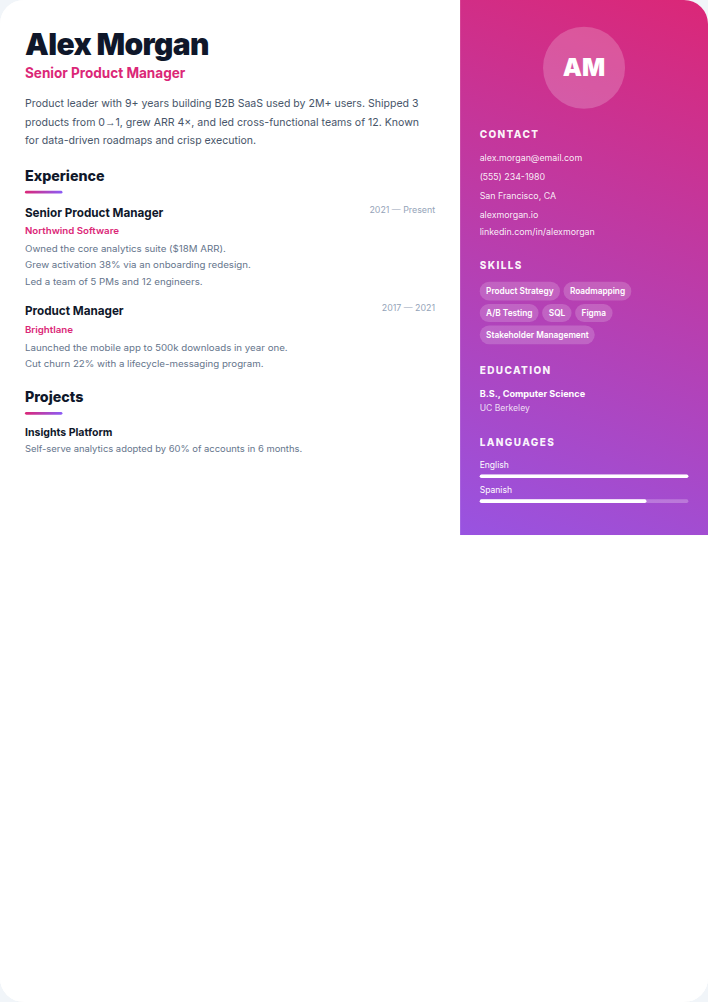 Spectrum resume template — free, ATS-friendly (2026)