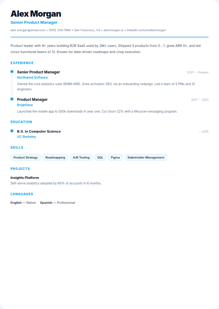 Timeline resume template — free, ATS-friendly (2026)